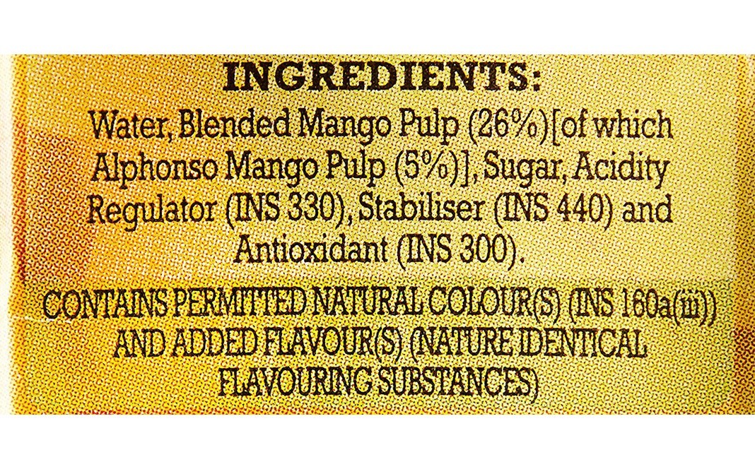 B Natural Mango    Tetra Pack  200 millilitre